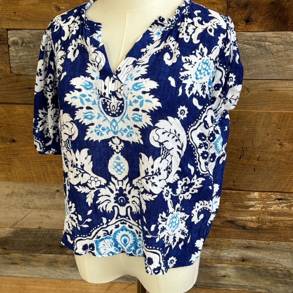Rachael Zoe Blue Floral Blouse 🩵💙🩵